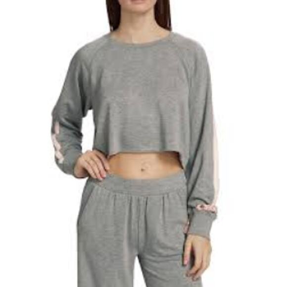 Big Feelings Women's Heather Gray Kelsey Cropped Crewneck Sweatshirt Size XL - Picture 1 of 9